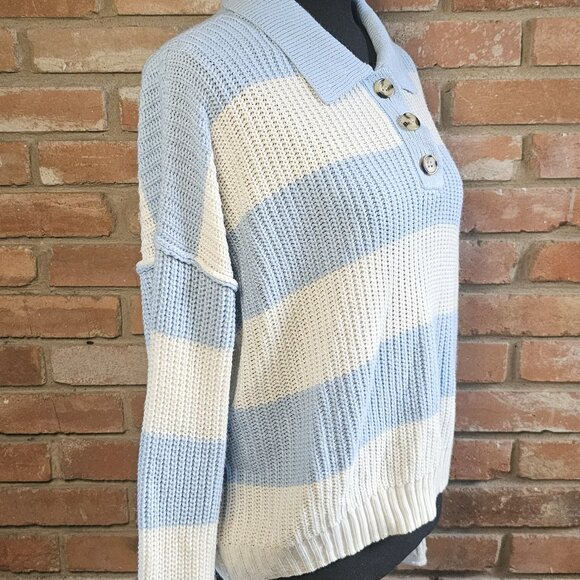 SO Striped Collared Sweater – Size L - Picture 3 of 6